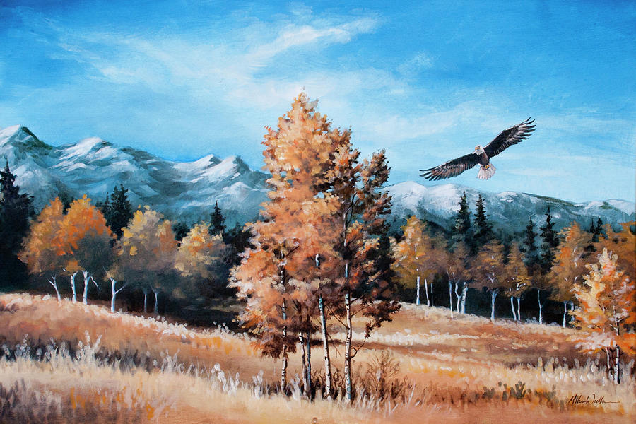 Fall Flight Painting by Mike Worthen