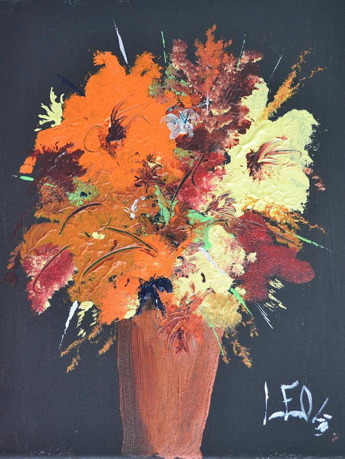 Flower Painting - Fall Flower Arrangement 1 by Leo Gordon