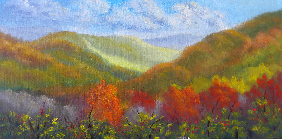 Fall Glow from Bear Notch Road Painting by Sharon E Allen
