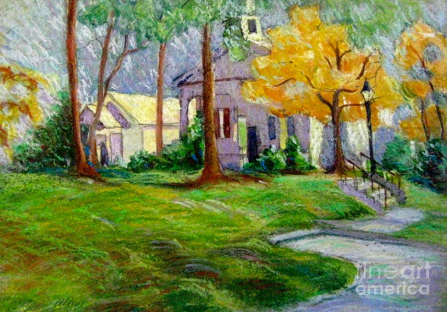 Fall Glow on Roswell Church Pastel by Gretchen Allen