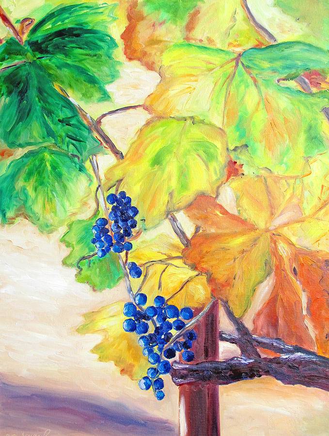Fall Grapes Painting by Barbara Anna Knauf