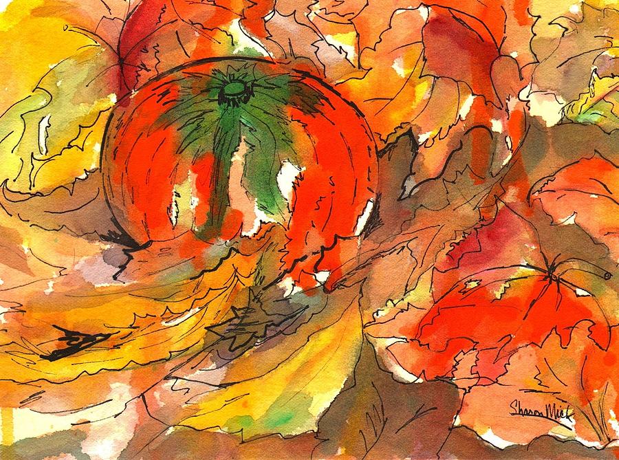 Pumpkin Painting - Fall Harvest by Sharon Mick