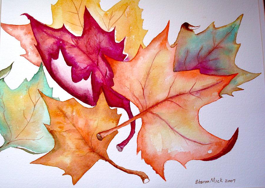 Fall Leaves Painting by Sharon Mick