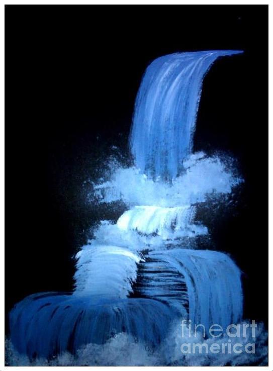 Water Fall Pastel - Fall Of Love. by Deepak Kodapally Water Fall Pastel - Fall Of Love. by Deepak Kodapally