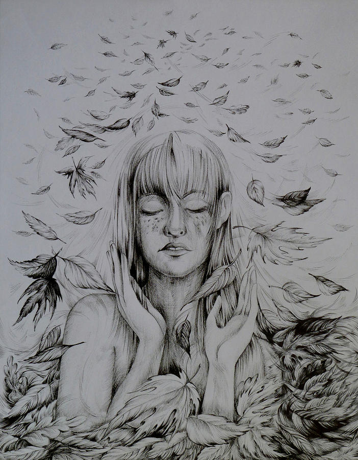 Fall of the Leaves Drawing by Anna  Duyunova