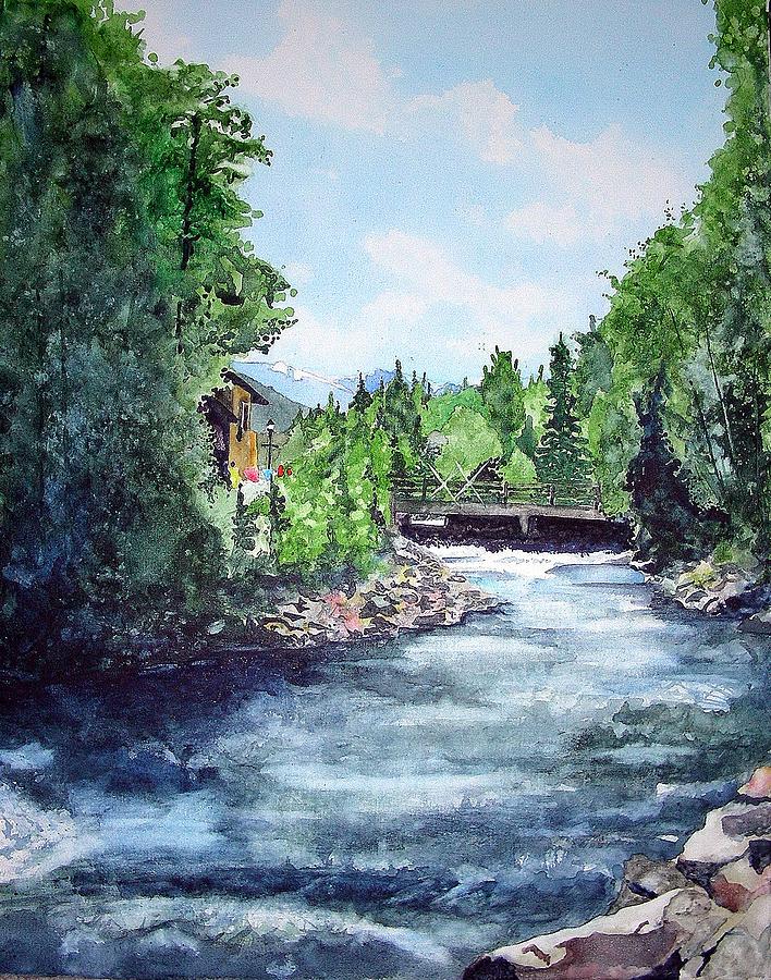 Fall River Estes Park Painting by Tom Riggs