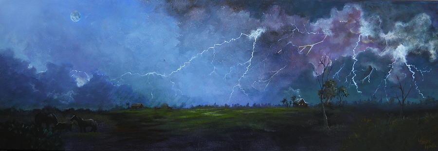 Fall Storm Painting by Leslie Hoops-Wallace