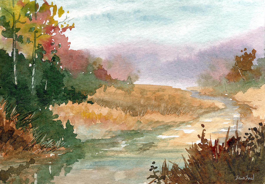 Fall Stream Study Painting by Sean Seal