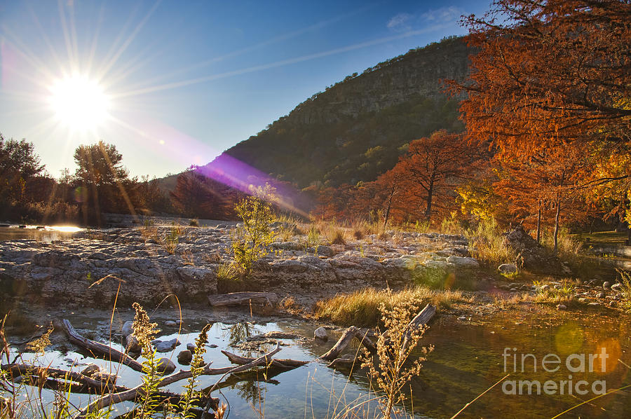 Fall Photograph - Fall Sunrise At Texas River  by Andre Babiak