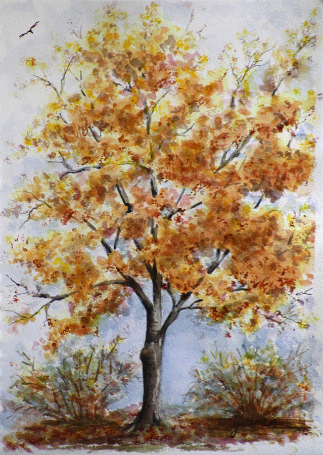 Fall Tree Painting by Yvonne Kinney | Fine Art America