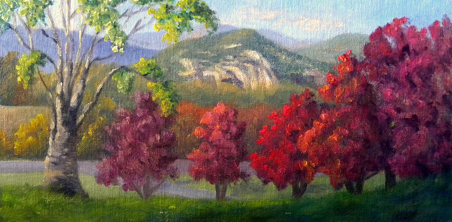 Fall View from the Red Jacket Inn Painting by Sharon E Allen