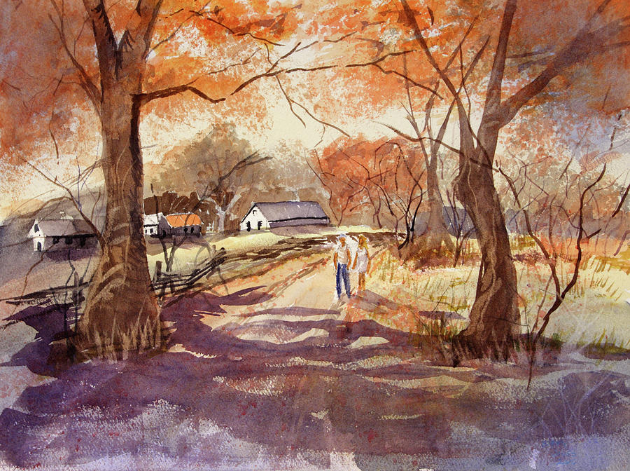 Fall Walk Painting by Barry Jones