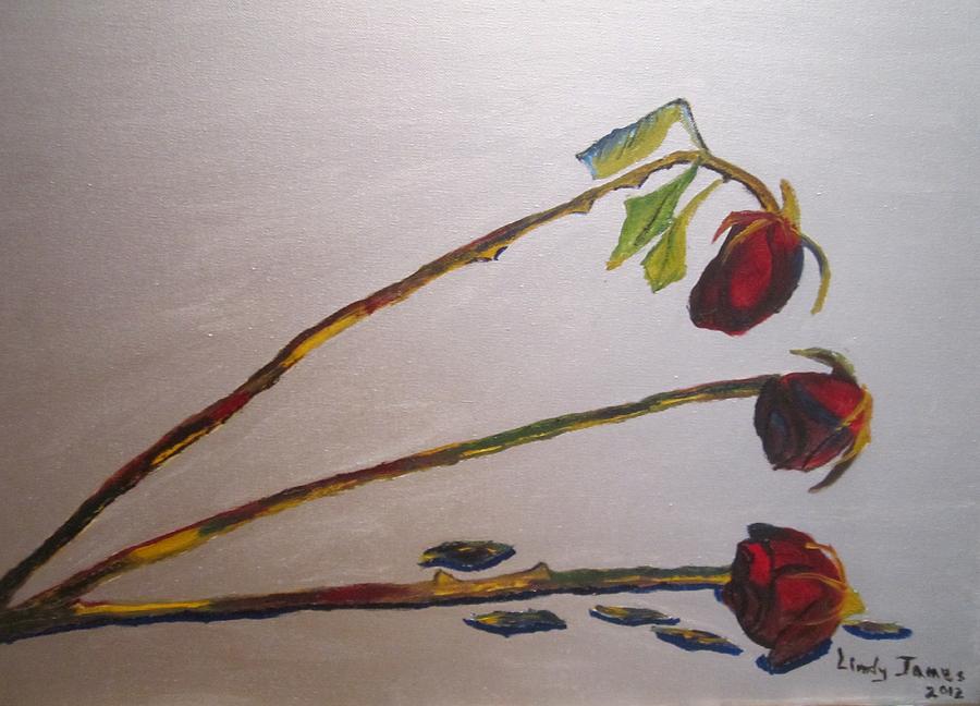 Falling Dry Rose Painting by Jennylynd James