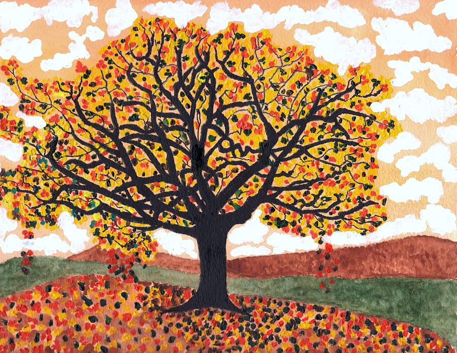 Falling Leaves Painting by Connie Valasco