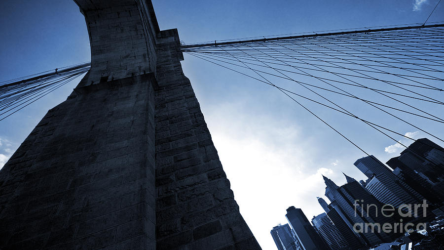 Batman Movie Photograph - Falling Lines - Brooklyn Bridge by Thomas Splietker