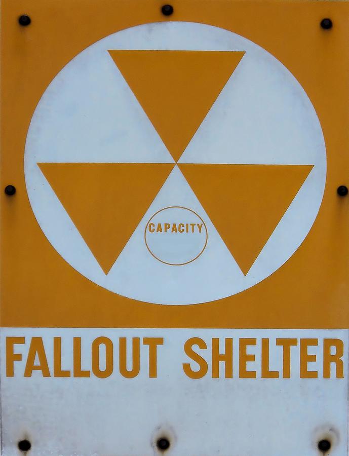Sign Photograph - Fallout Shelter by Lynnette Johns