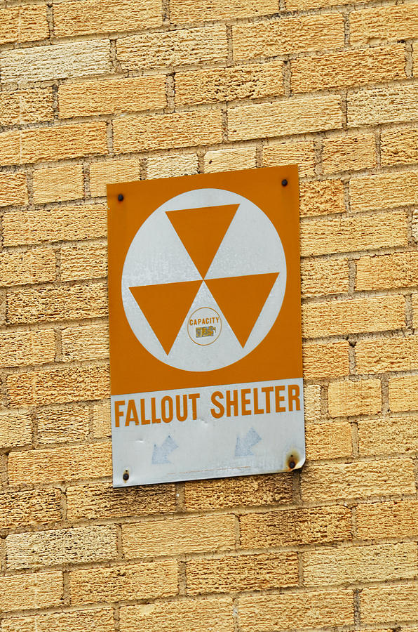 Sign Photograph - Fallout Shelter by Nikki Smith