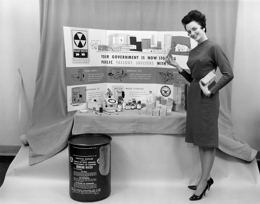 Human Photograph - Fallout Shelter Supplies, Usa, Cold War by Us National Archives And Records Administration