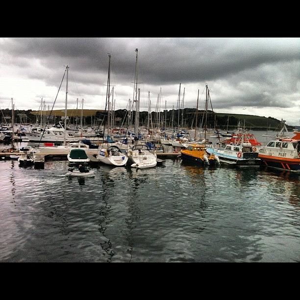 Clouds Photograph - #falmouth  #docks #harbour #reflections by Sophie  Jones