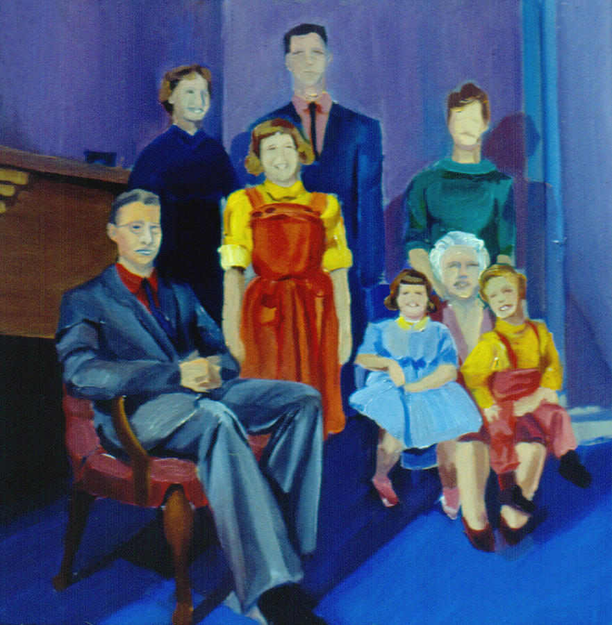 Portrait Painting - Family Portrait painted 1977 by Nancy Griswold