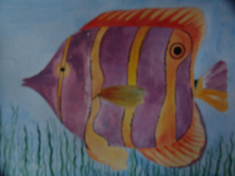 Fish Painting - Fancy Fish by Linda Krupp