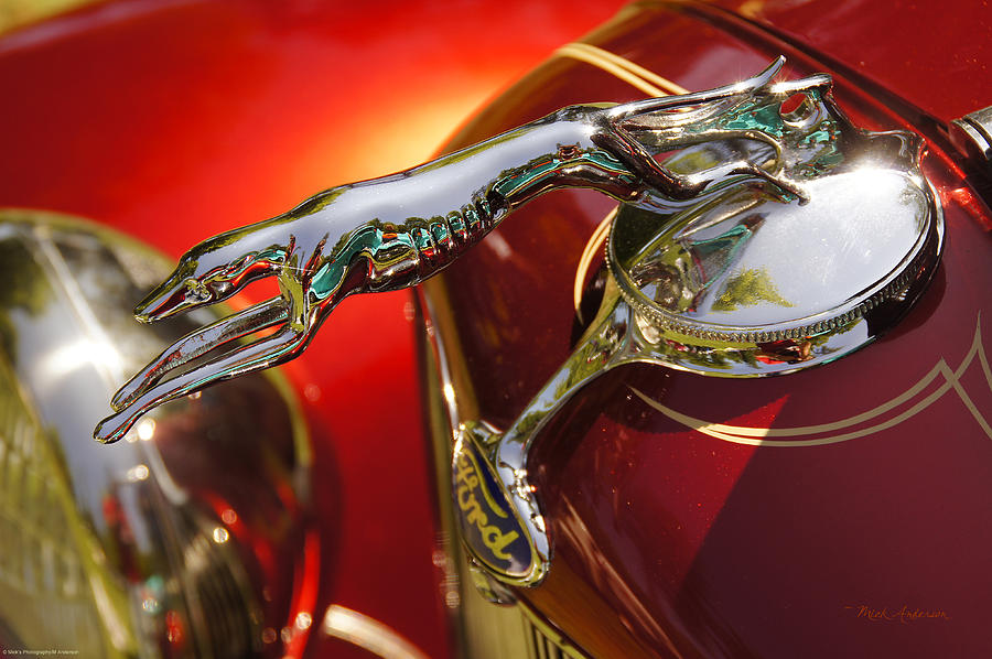 Fancy Ford Chrome Hood Ornament Photograph by Mick Anderson