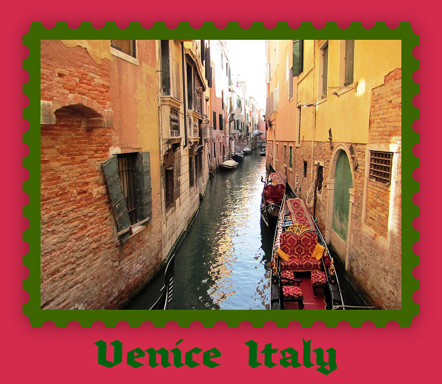 Fancy Gondolas   Venice Canal Italy  Photograph by John Shiron