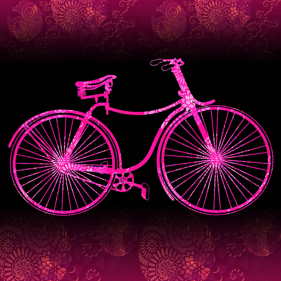 Fantasy Digital Art - Fantasy Bycicles - Pink Fantasy by Andrea Ribeiro
