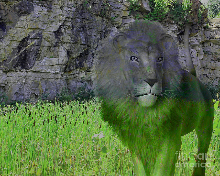 Fantasy Lion  Digital Art by Smilin Eyes Treasures