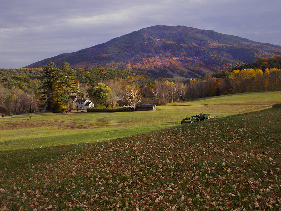 Farm by Ascutney Mountain Vermont Photograph by Nancy Griswold