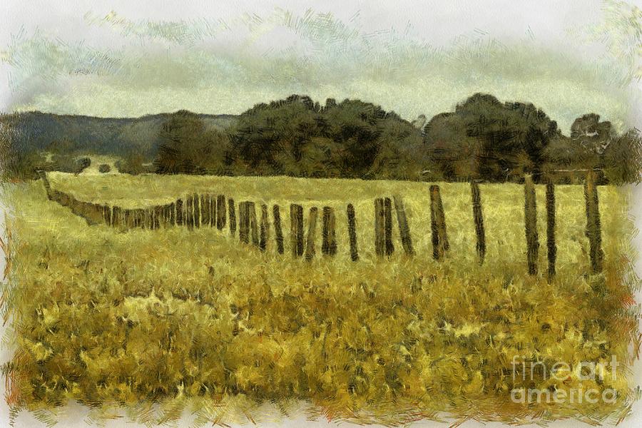 Farm fence 1 Digital Art by Fran Woods