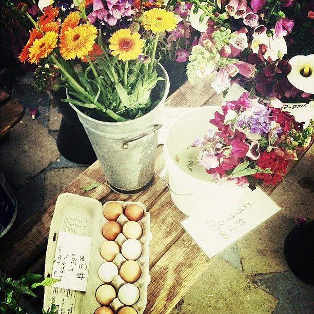 Flower Photograph - Farm Fresh Eggs. #farmersmarket by Allison Faulkner
