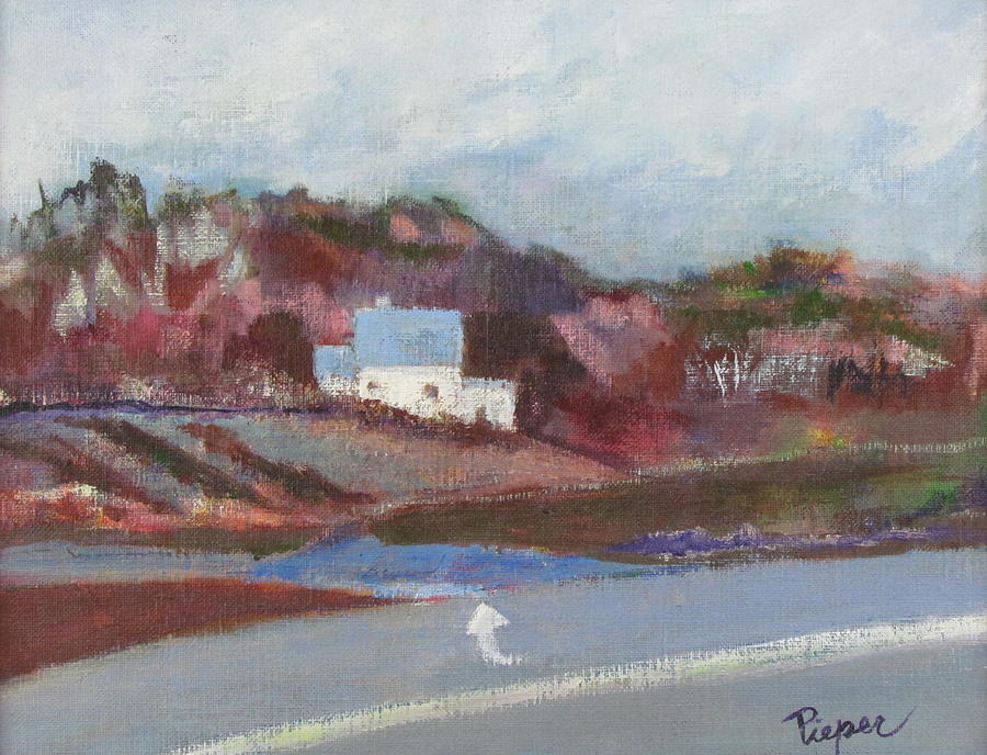 Farm House Cut Off of Route 5 Painting by Betty Pieper