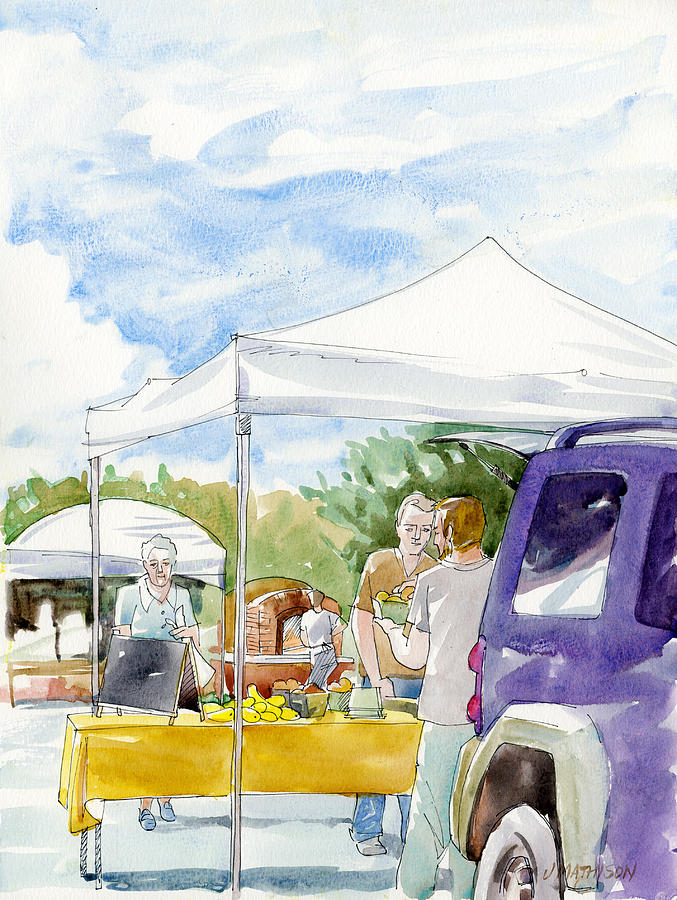 Farmers Market Painting by Jeff Mathison