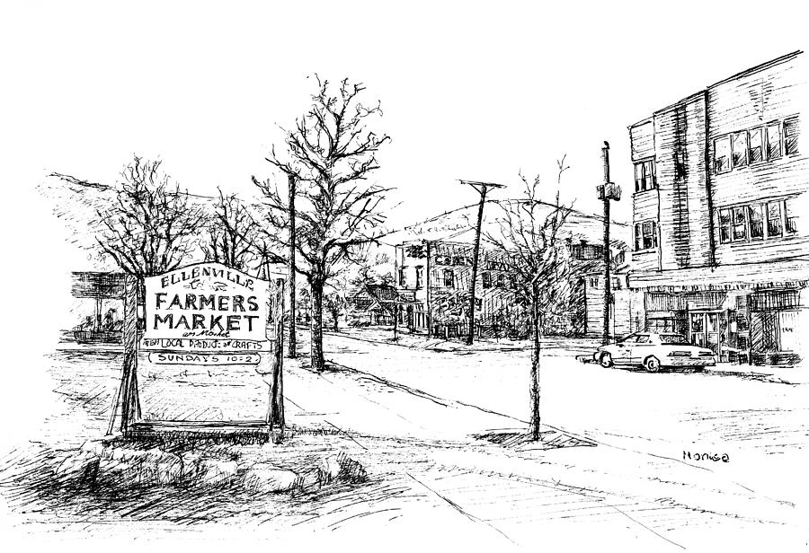 Farmers Market Drawing by Monica Cohen | Fine Art America