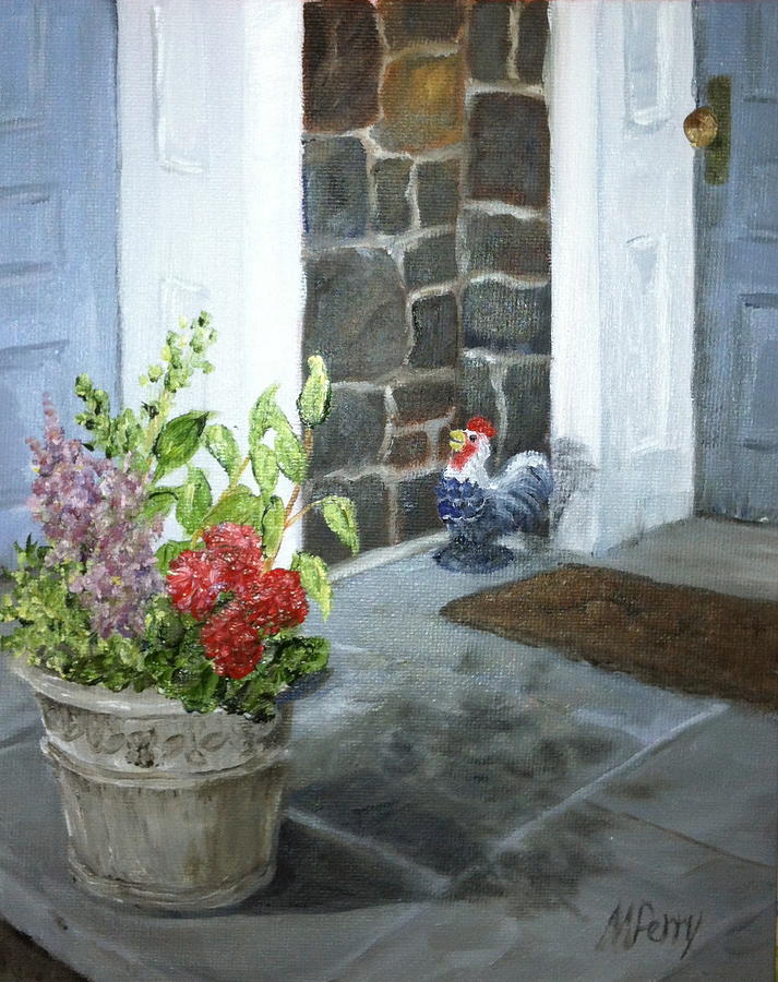 Farmhouse Backdoor Painting by Margie Perry