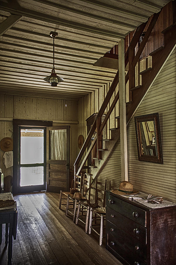 Cabin Photograph - Farmhouse Entry Hall and Stairs by Lynn Palmer