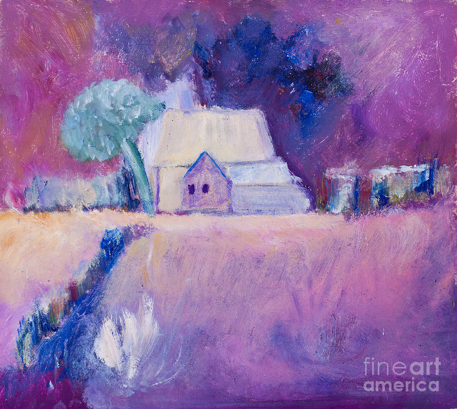 Farmhouse on farmland  Painting by Simon Bratt
