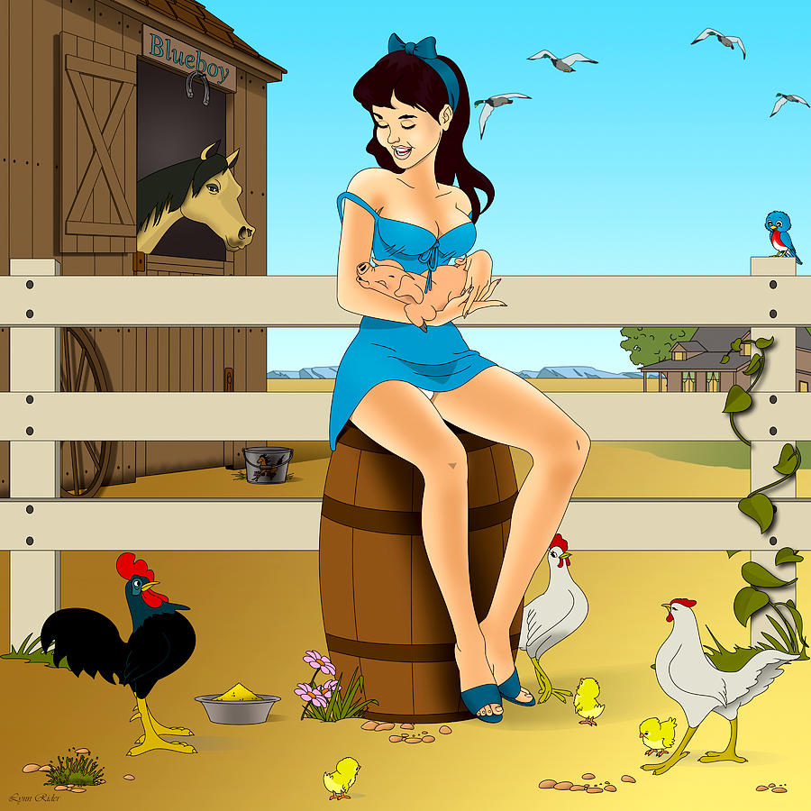 Female Painting - Farmville by Lynn Rider Female Painting - Farmville by Lynn Rider
