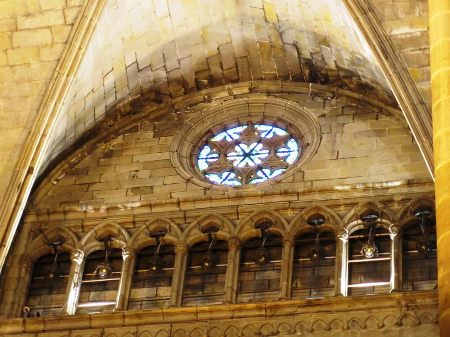 Fascinating Historic Cathedral Building Architecture and Interior Window Design in Barcelona Spain Photograph by John Shiron