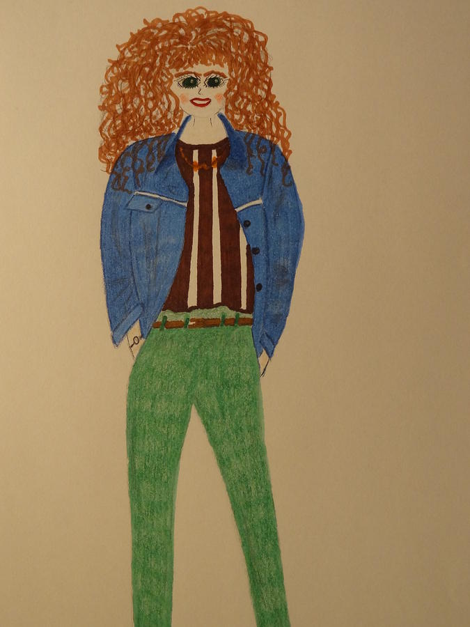 Fashion Model Drawing - Fashionista Forty Eight by Nancy Fillip