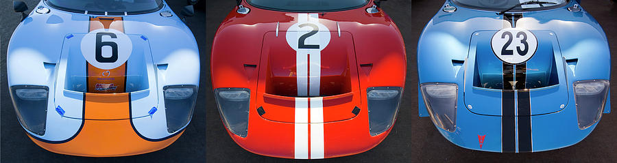 Fast Company - GT40 Trio Photograph by Alan Raasch