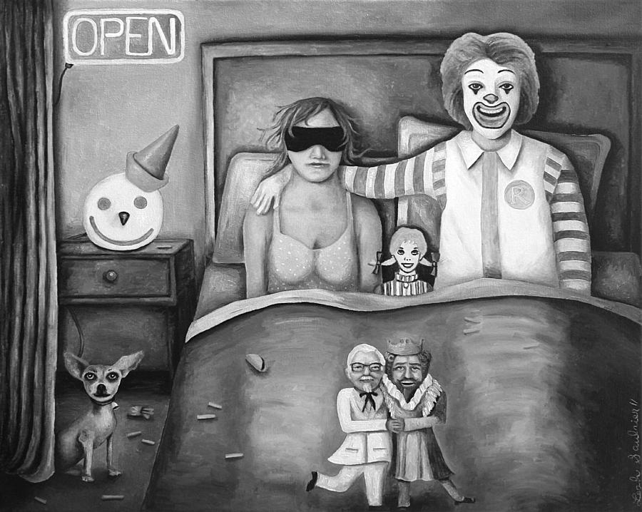 Fast Food Nightmare BW Painting by Leah Saulnier The Painting Maniac