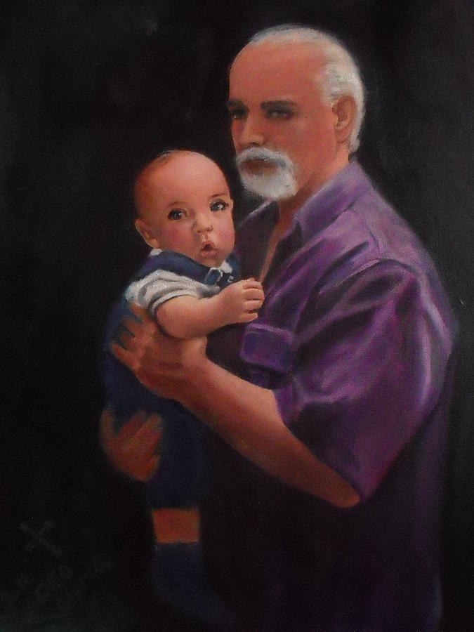 Portrait Painting - Father and son by Charles Wells