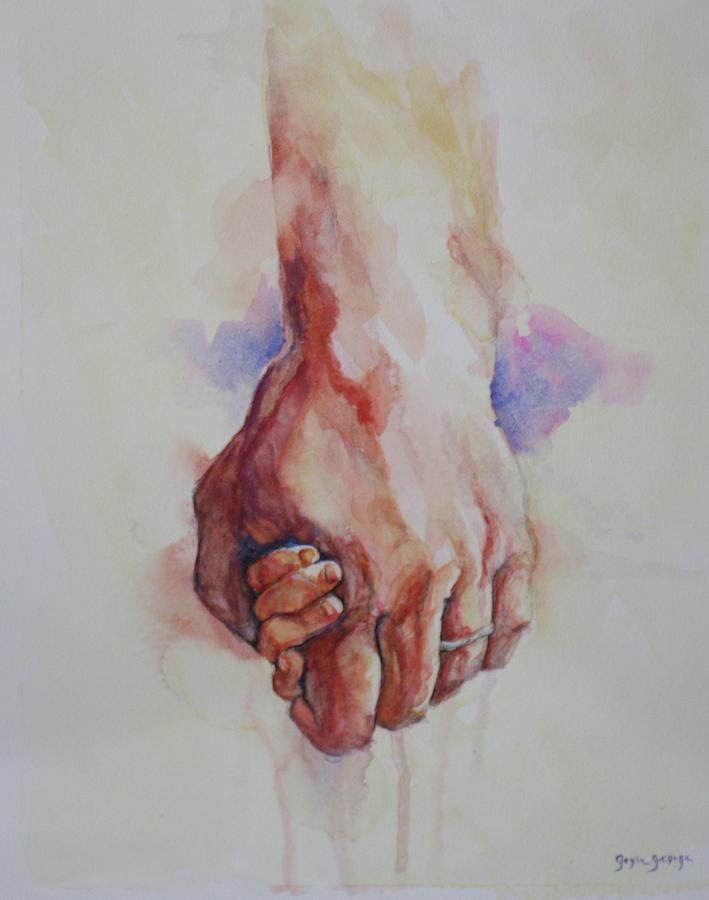 Father S Hand Painting By Gayle George