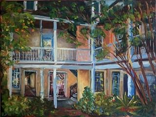 Colonial Dames Painting - Fatio House Courtyard by Pamela Geiger