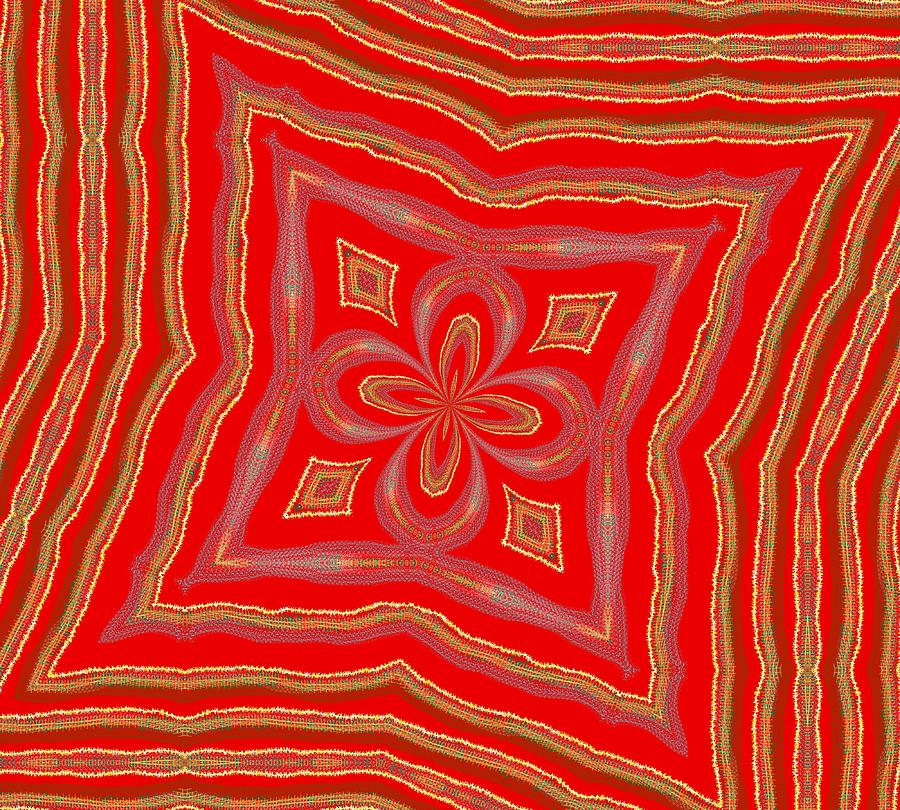 Abstract Digital Art - Favorite Red Pillow by Alec Drake