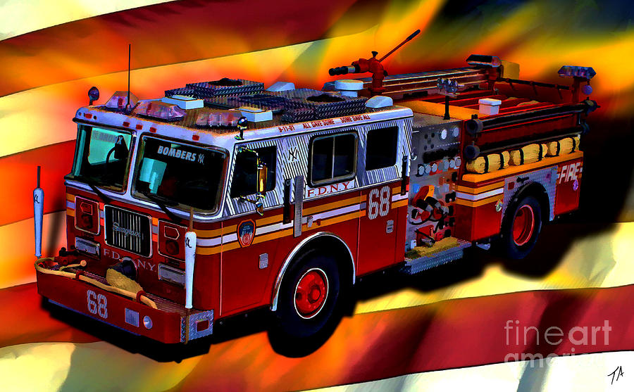 FDNY Engine 68 Digital Art by Tommy Anderson