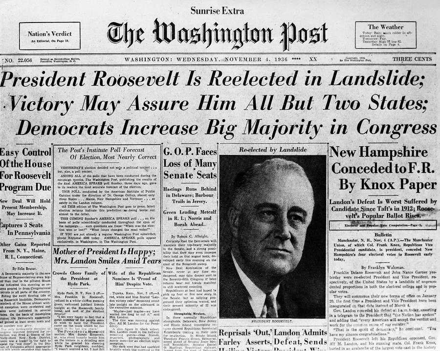 Fdr Reelection, 1936 Photograph by Granger