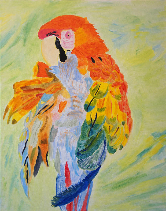 Feathers Showing Gods Painting Painting by Meryl Goudey